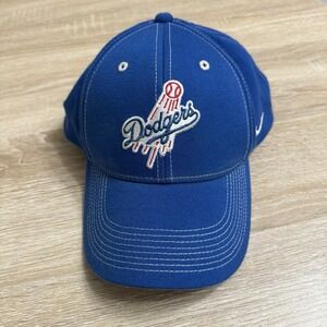 VTG Nike Team Swoosh Flex Los Angeles Dodgers Hat Embroidered Logo Blue Cap OSFM
